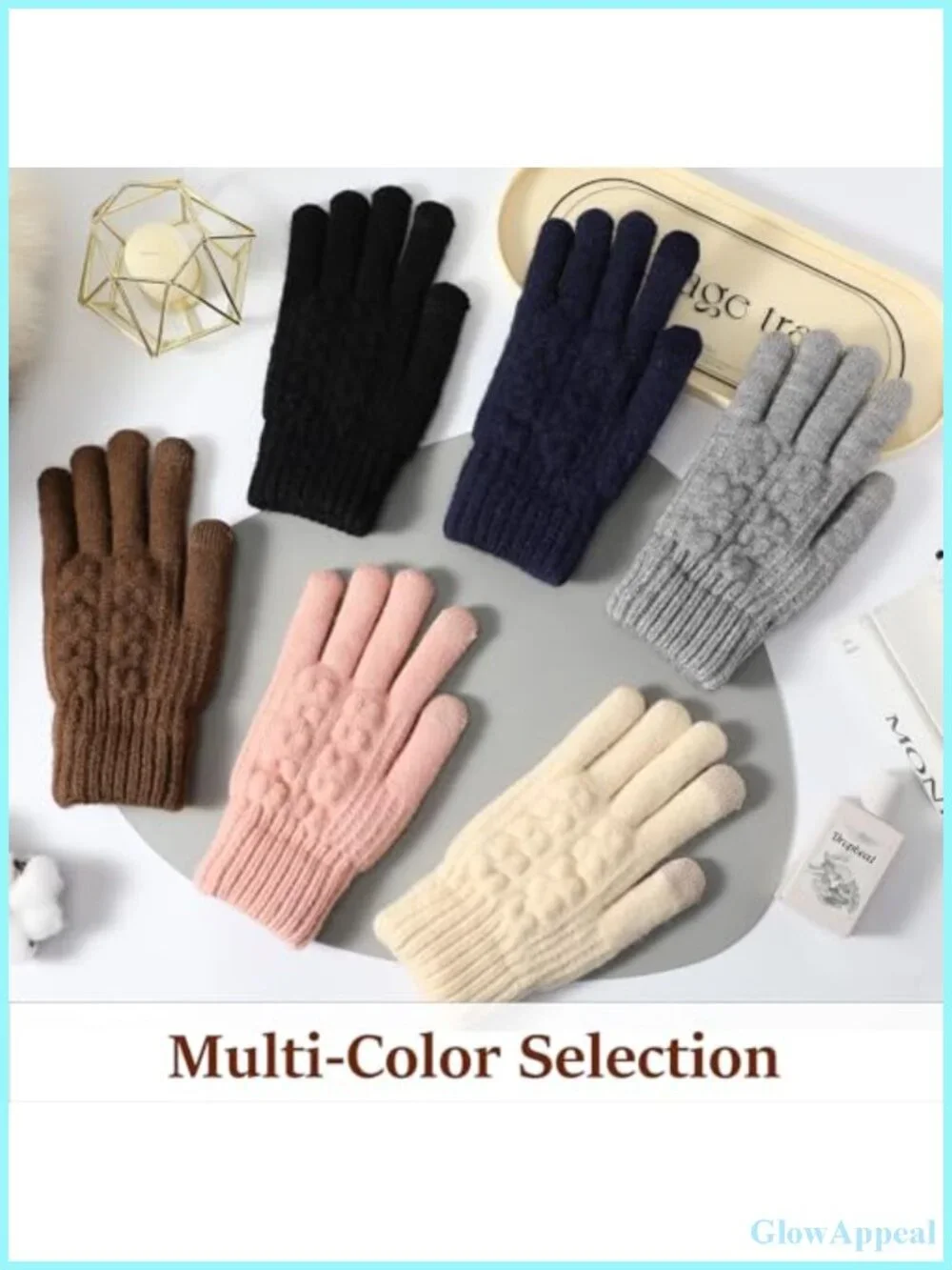 Thermal Winter Gloves for Women - Touchscreen Knit Fleece Lined Cold Weather